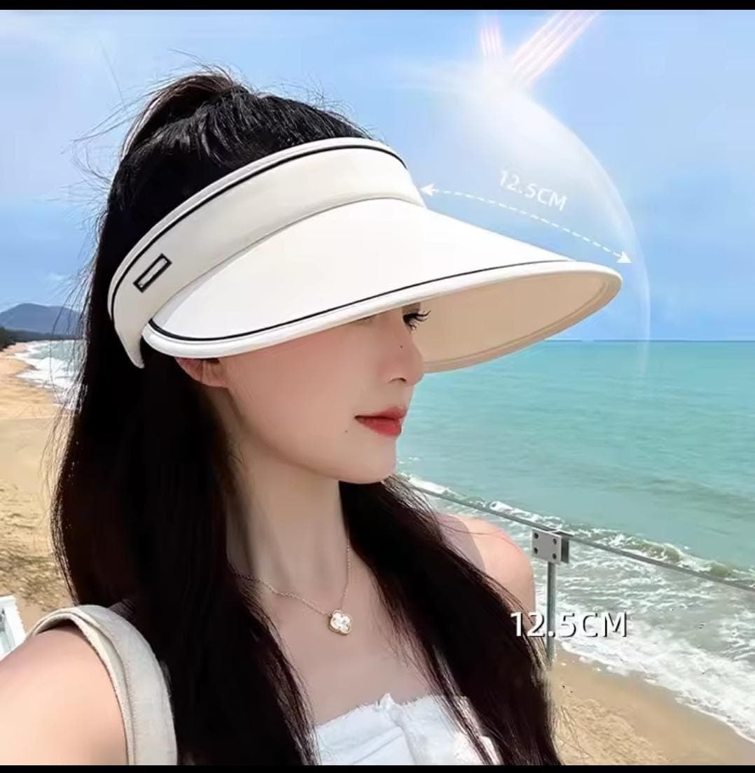 New Sun Hat Women's Uv Protection Sun Hat Summer Empty Cap Large Brim Outdoor Cycling Face Shade Hat Woman
