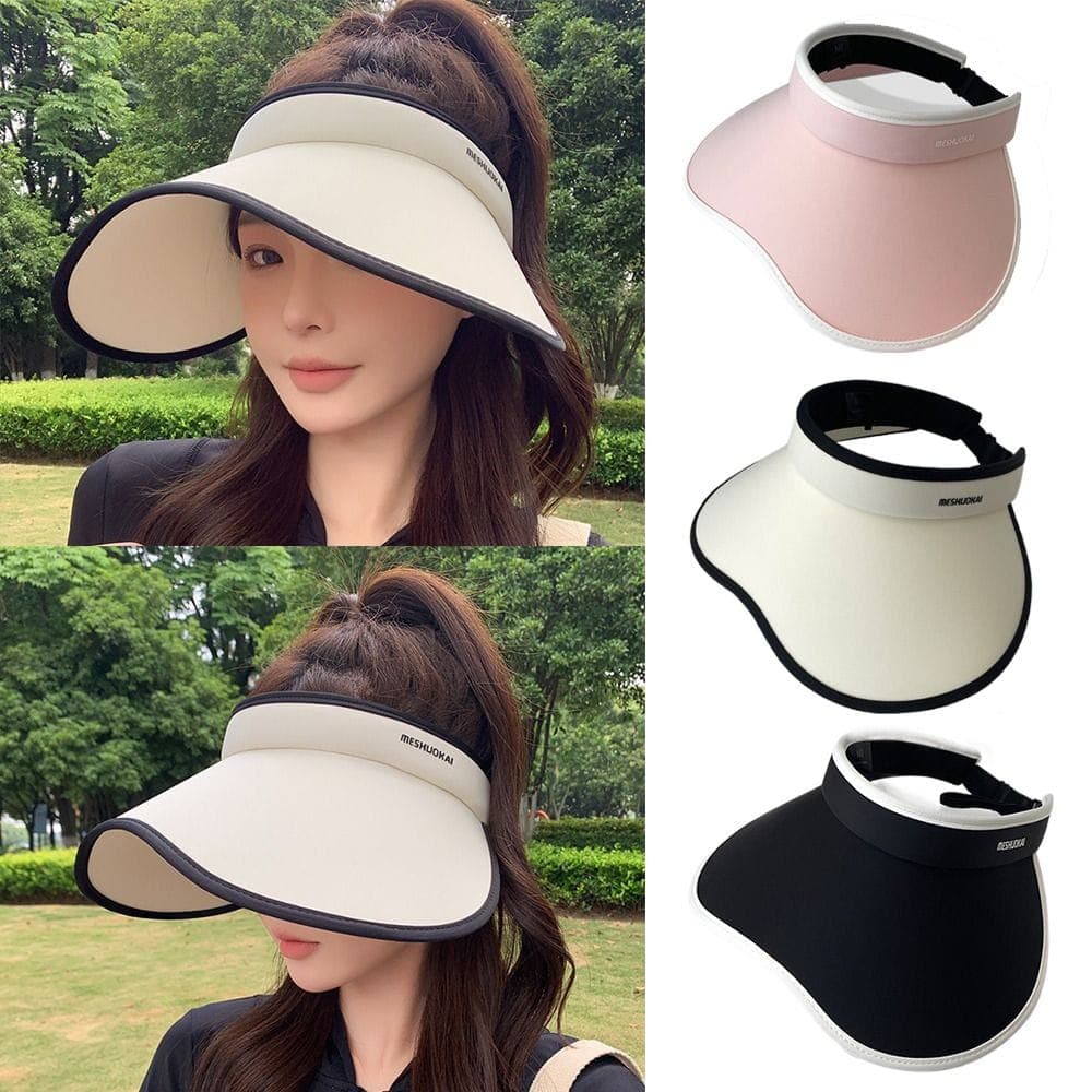New Summer Empty Top Sun Hat Anti Uv Female Outdoor Visor Cap Casual Shade Hat Straw Wide Large Brim Beach Sunhat Lady