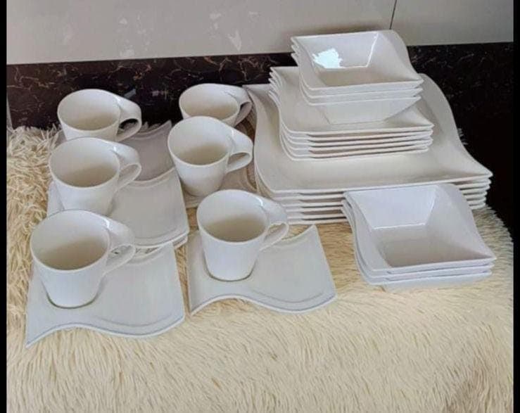 30PCS Wavy Ceramic Dinner Set