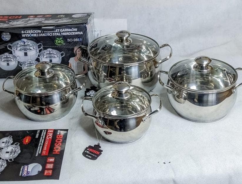 Bosch High-Quality 8pcs Stainless Steel Cookware Set