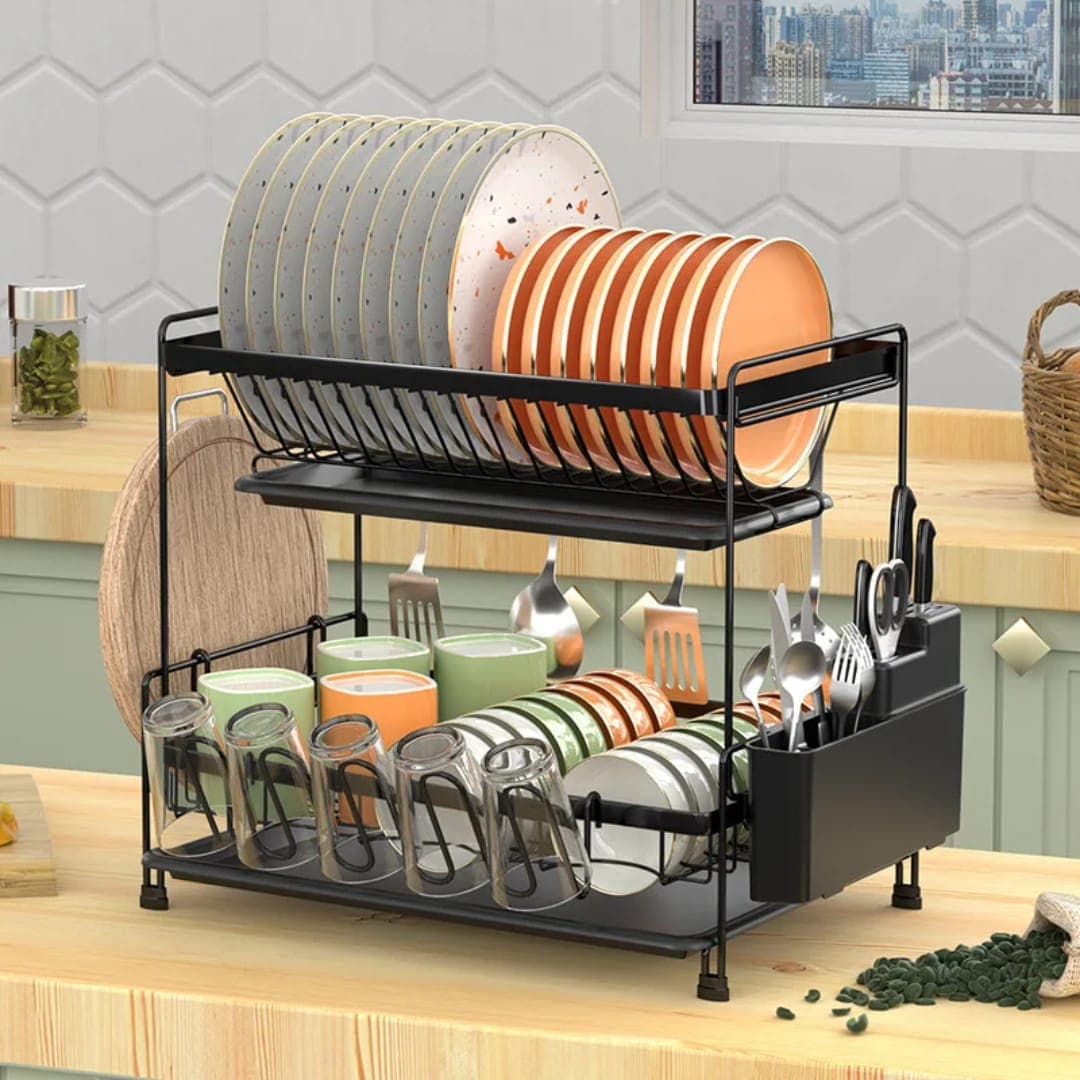Unique Double Layer Carbon Steel Dishrack