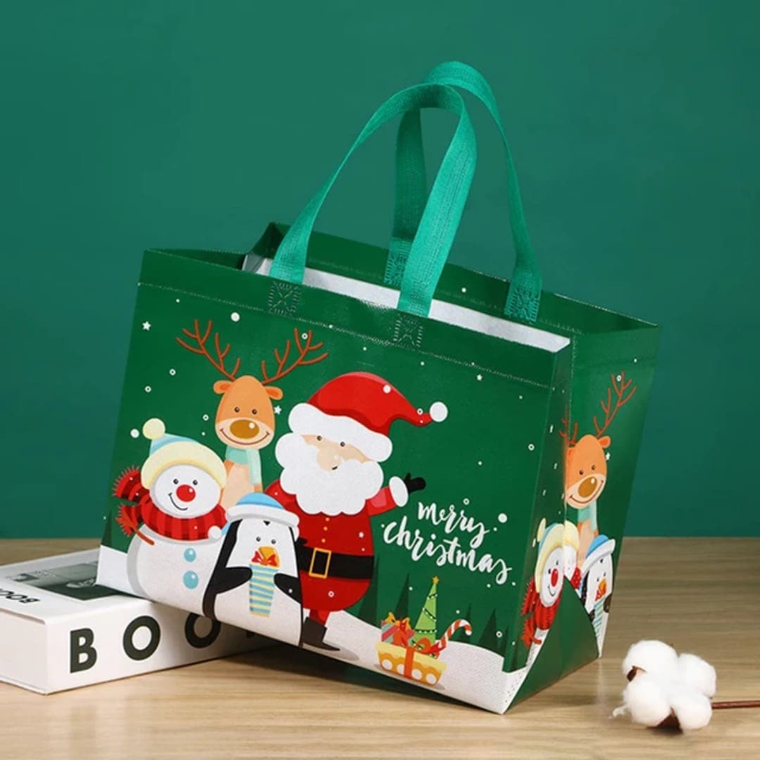 New Christmas Series Printing Eco Shopping Bag Foldable Reusable Tote Folding Pouch Travel Non-woven Bathroom Storage Bag