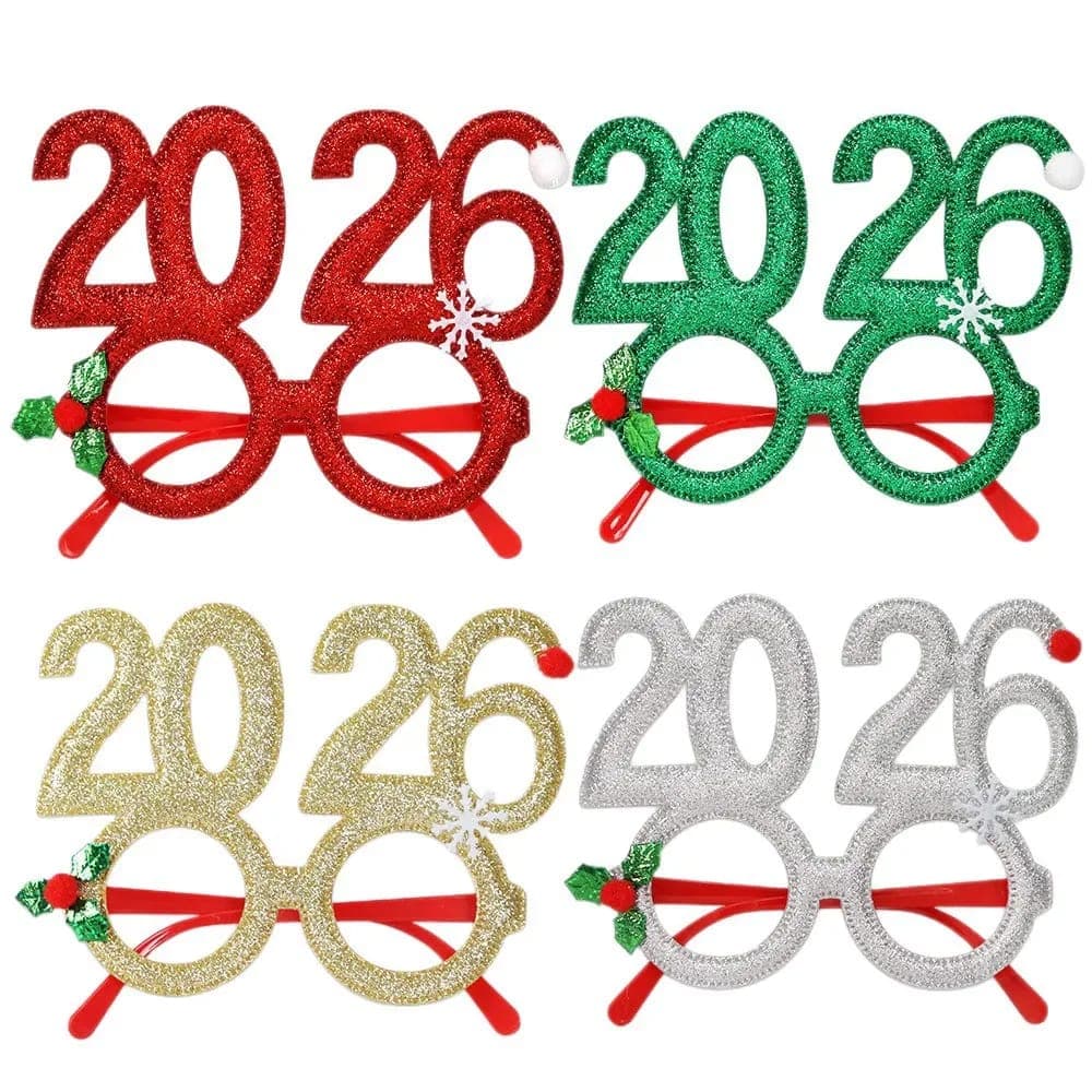 Christmas Glasses Frame New Year Glasses Photo Prop Accessories Xmas Party Decorations New Year Party Gifts for Home 2026