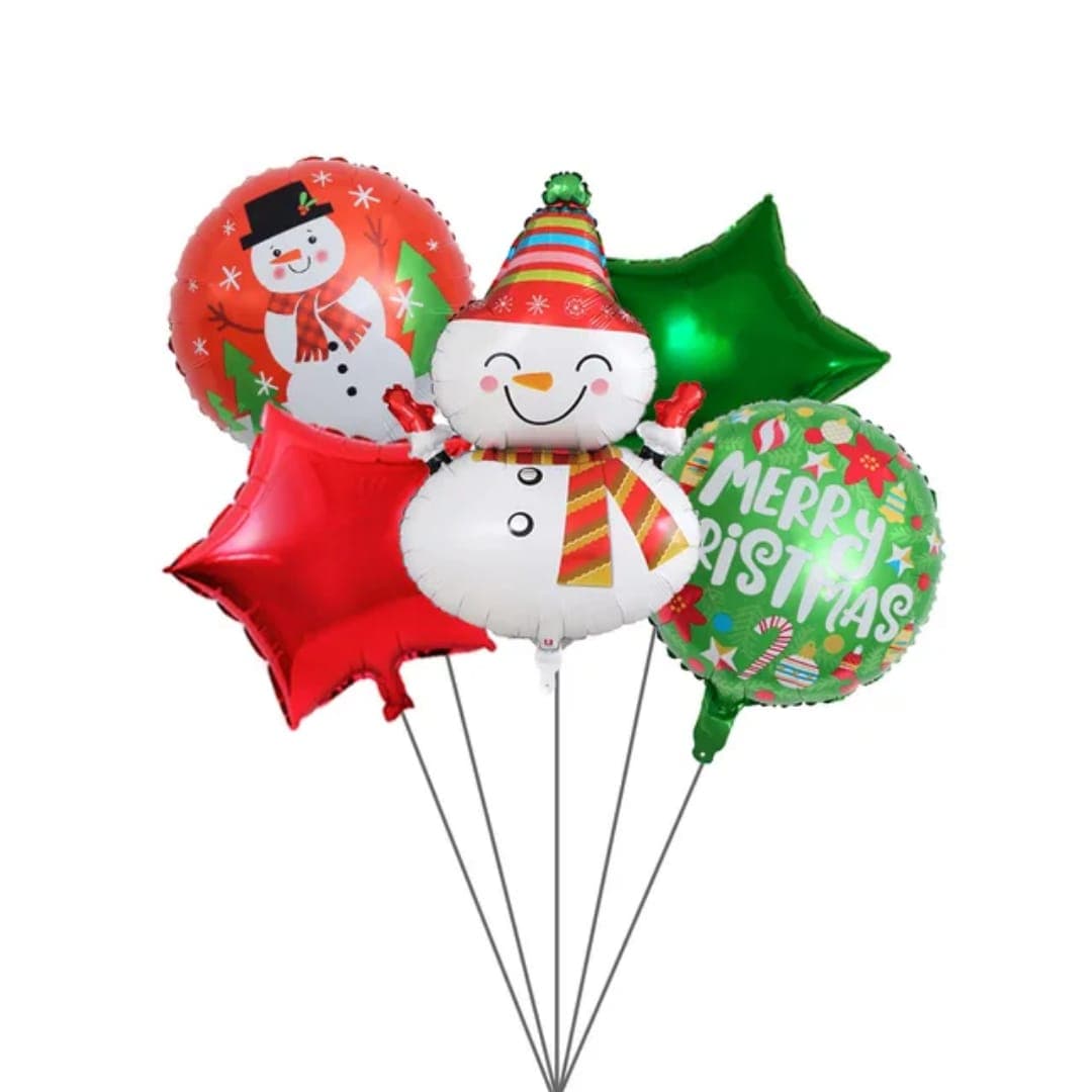 5pc Latex Christmas Balloons Santa Claus Elk Christmas Party Balloons Merry Christmas Home Decorations