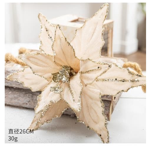 Artificial Flowers Christmas Flower Pendant New Simulation Pattern Diy Red Multi Layered Christmas Tree Decoration